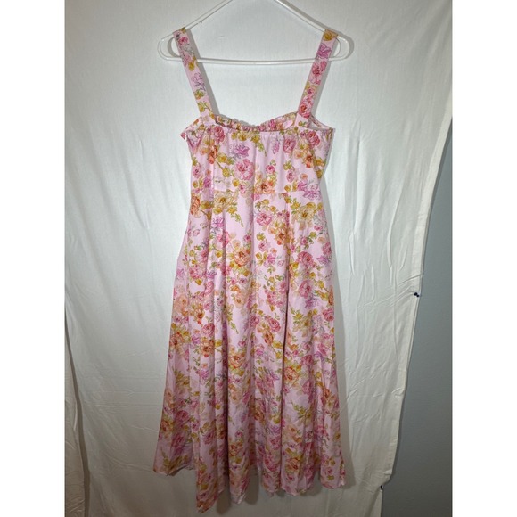 Pink Women's‎ Spring Floral Dress flowy beach maxi summer casual - Picture 6 of 6